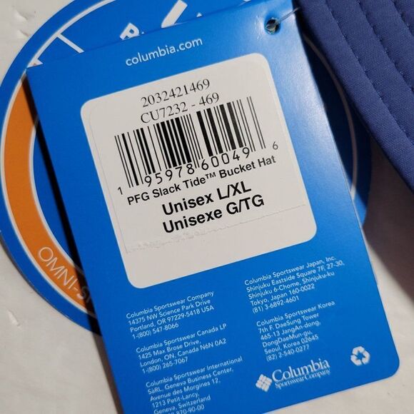 Columbia PFG Bucket Hat Size L/XL UPF 50 Blue Lightweight Packable Unisex NEW - Picture 12 of 14